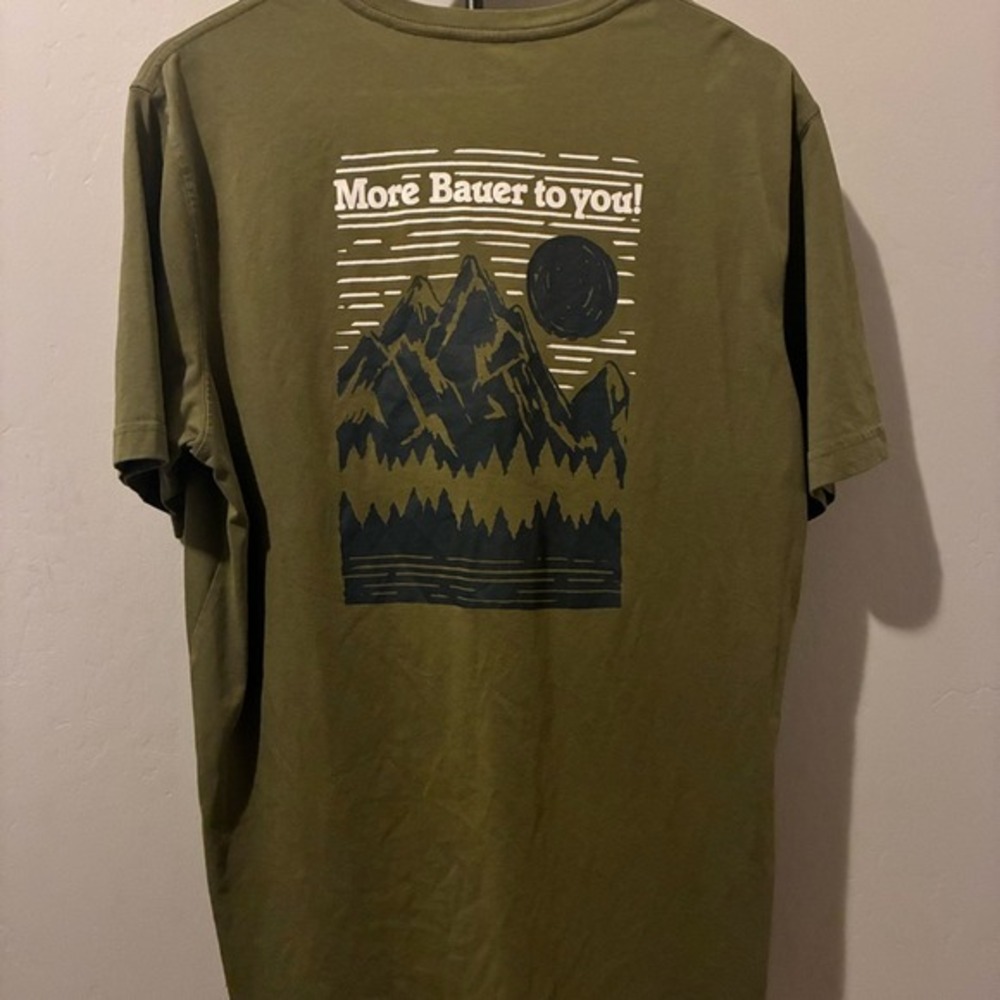 Eddie Bauer Mens Tall Large Olive Green Graphic T-Shirt More Bauer To You Cotton - Picture 3 of 3